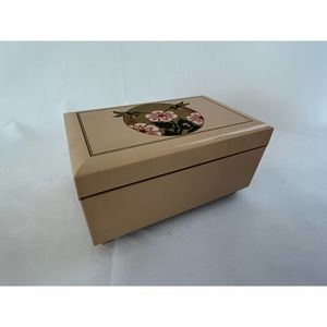 Otagiri Hummingbird Laquerware Mirrored Music Jewelry Box 5"x3"